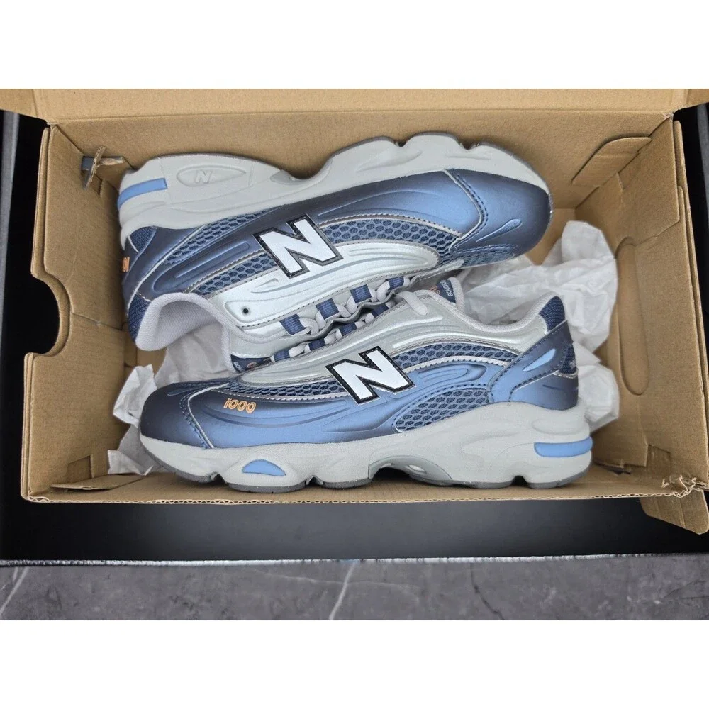 New Balance 1000 Unisex Baby Sneaker Blue/Gray/White Mesh Breathable 4.5Y/6W